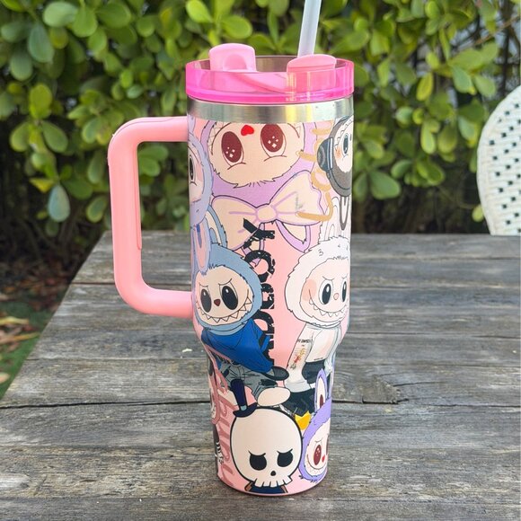Stanley Labubu Pink 40oz Metal Tumbler with Box - Used READ - Picture 5 of 11